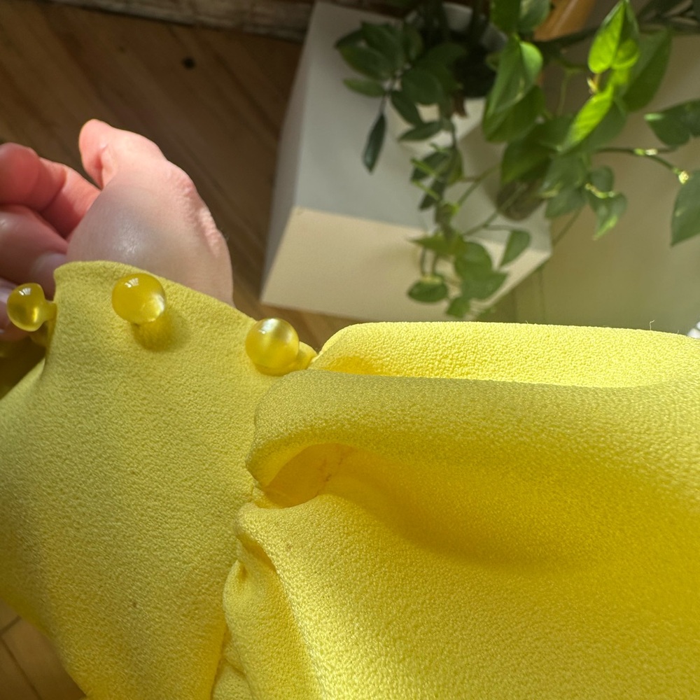 Yellow Floral Vintage Dress - Picture 9 of 10
